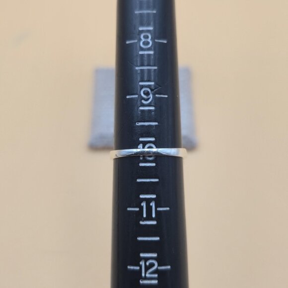 Size 10 Sterling Silver Triangle Light Blue Topaz And Clear CZ Gems Ring A5885 - Picture 7 of 9